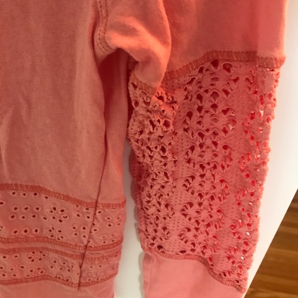 Free People We The Free Peach Semi-Crop Top Eyelet - Picture 5 of 7